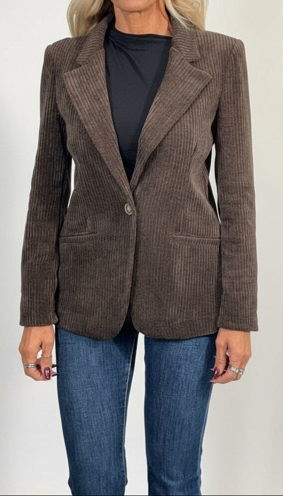 Blazer a Coste in Velluto