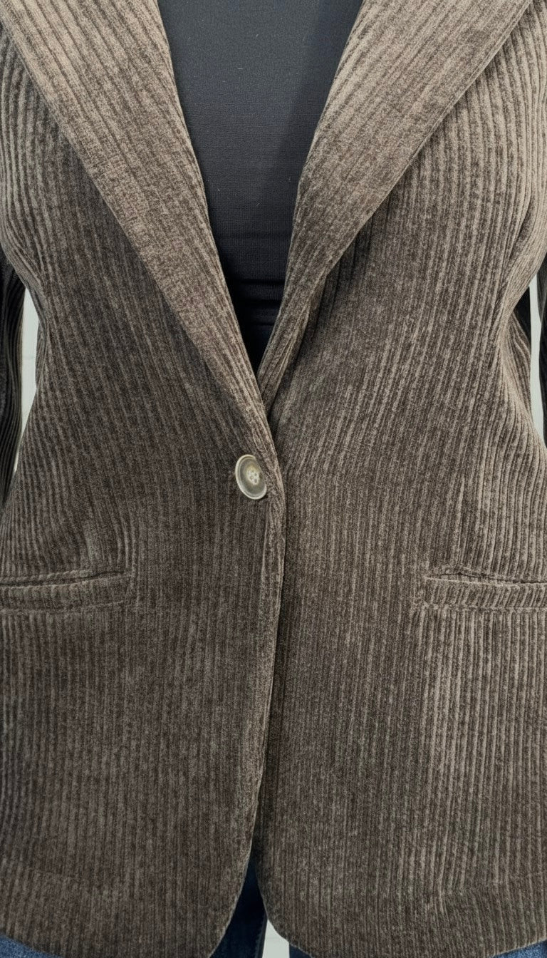 Blazer a Coste in Velluto