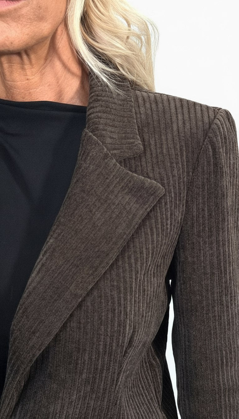 Blazer a Coste in Velluto