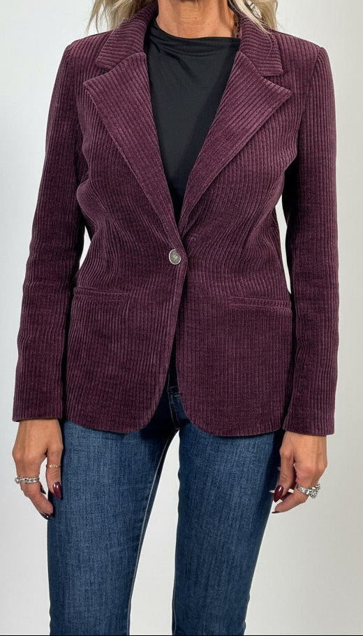 Blazer a Coste in Velluto