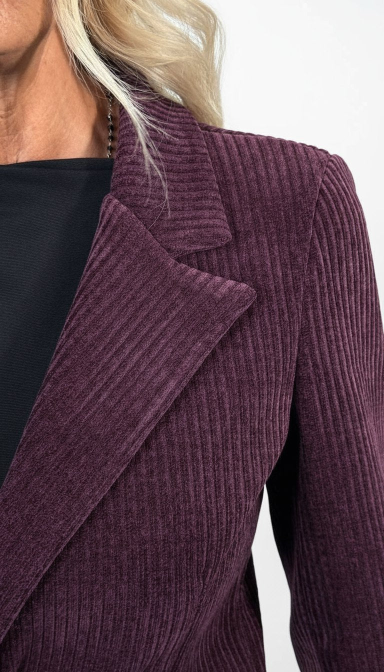 Blazer a Coste in Velluto