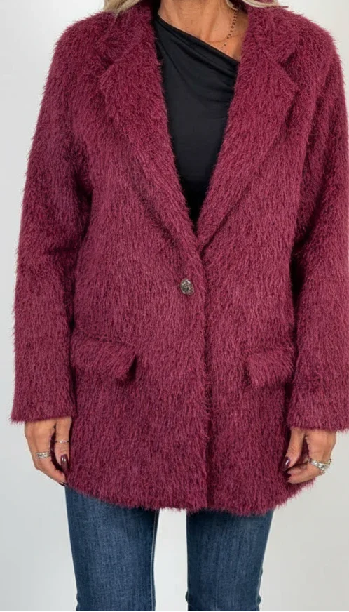 Giacca Lana Strutturata in Pelo Taglia Unica 40/44 - Mood Shop Milano