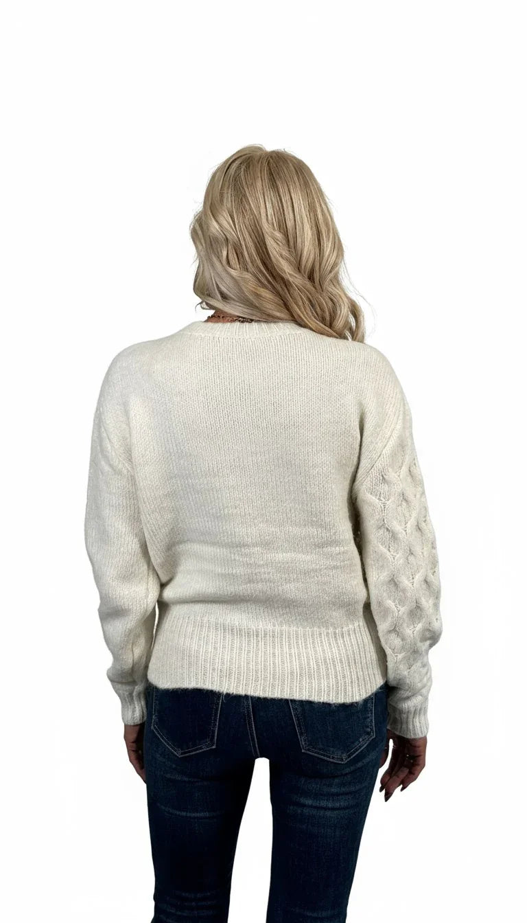 Maglione in lana Maniche lunghe con cristalli taglia unica 40/44 - Mood Shop Milano