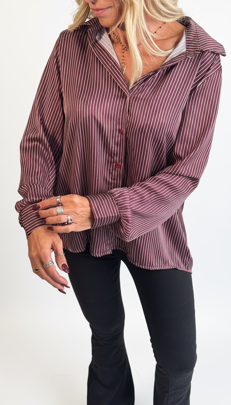 Camicia Over in Raso Rigata - Mood Shop Milano