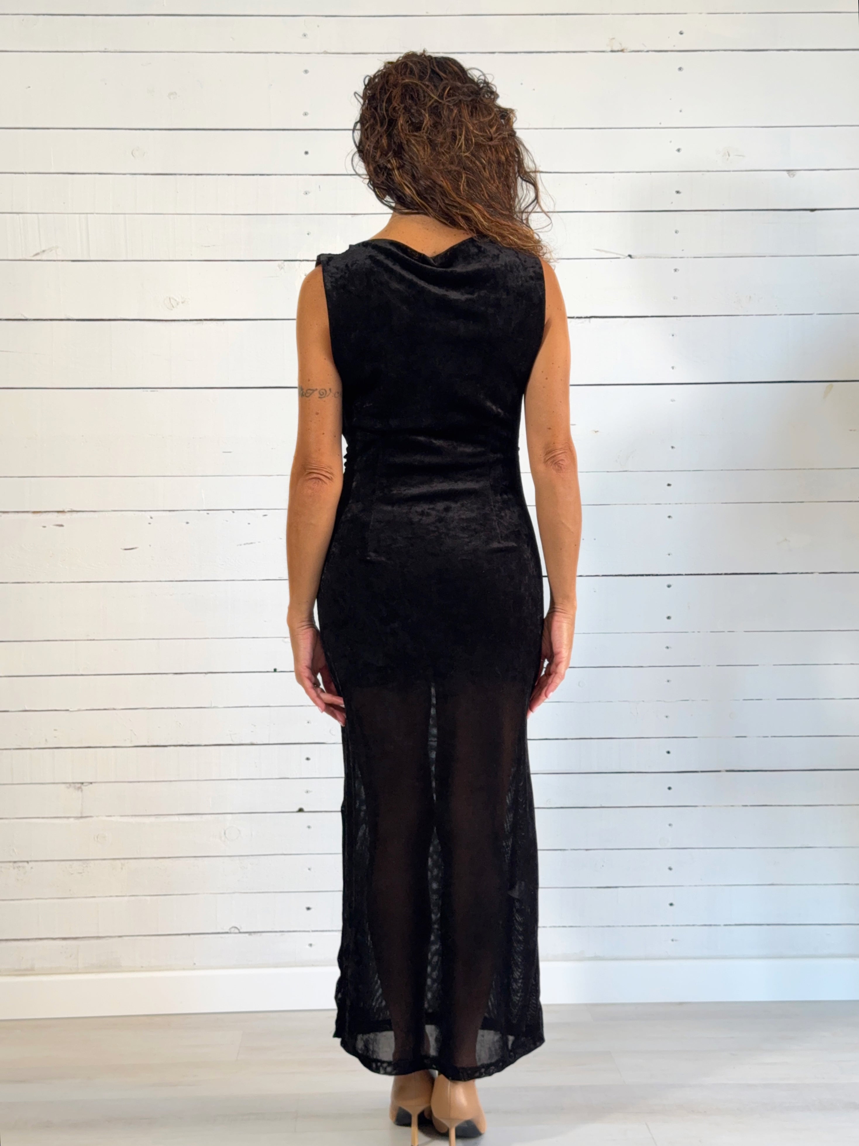 Abito velluto con dettaglio oro - Mood Shop Milano