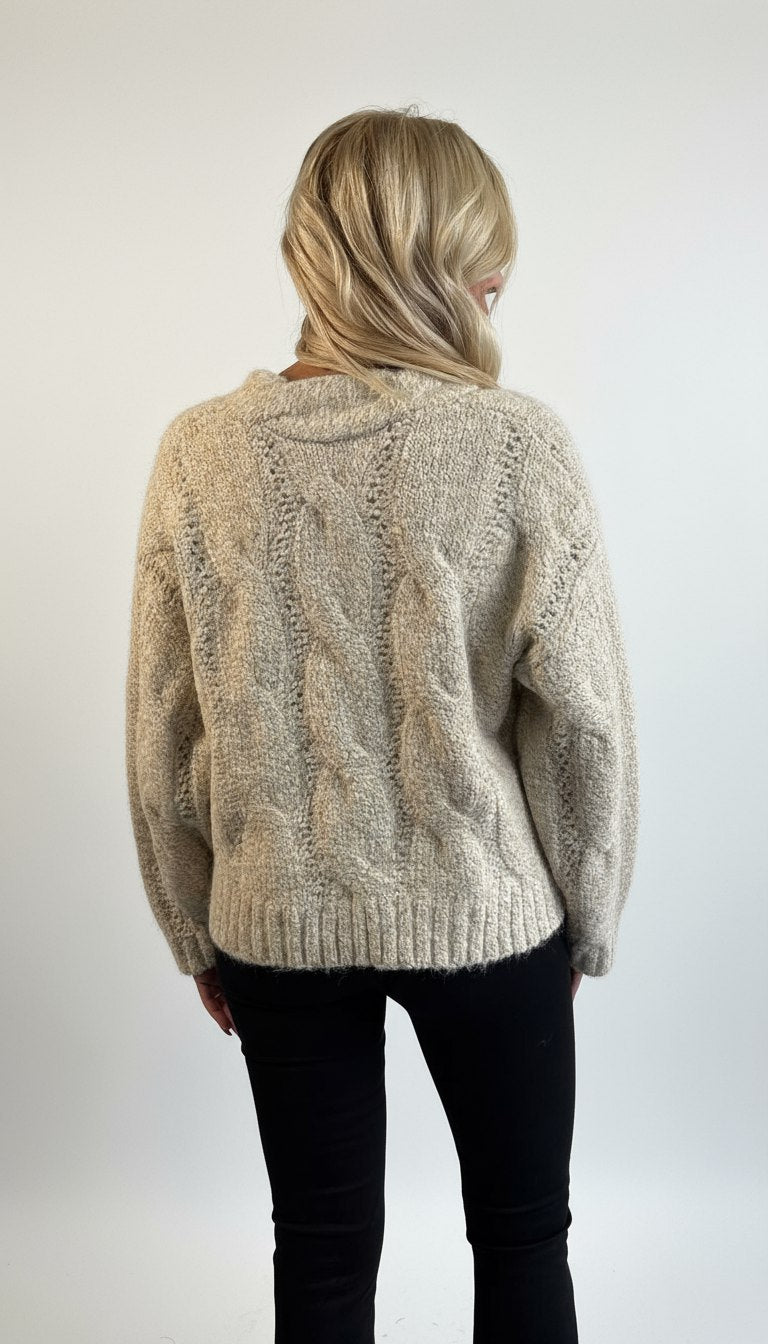 Maglione Treccia con bottone - Mood Shop Milano