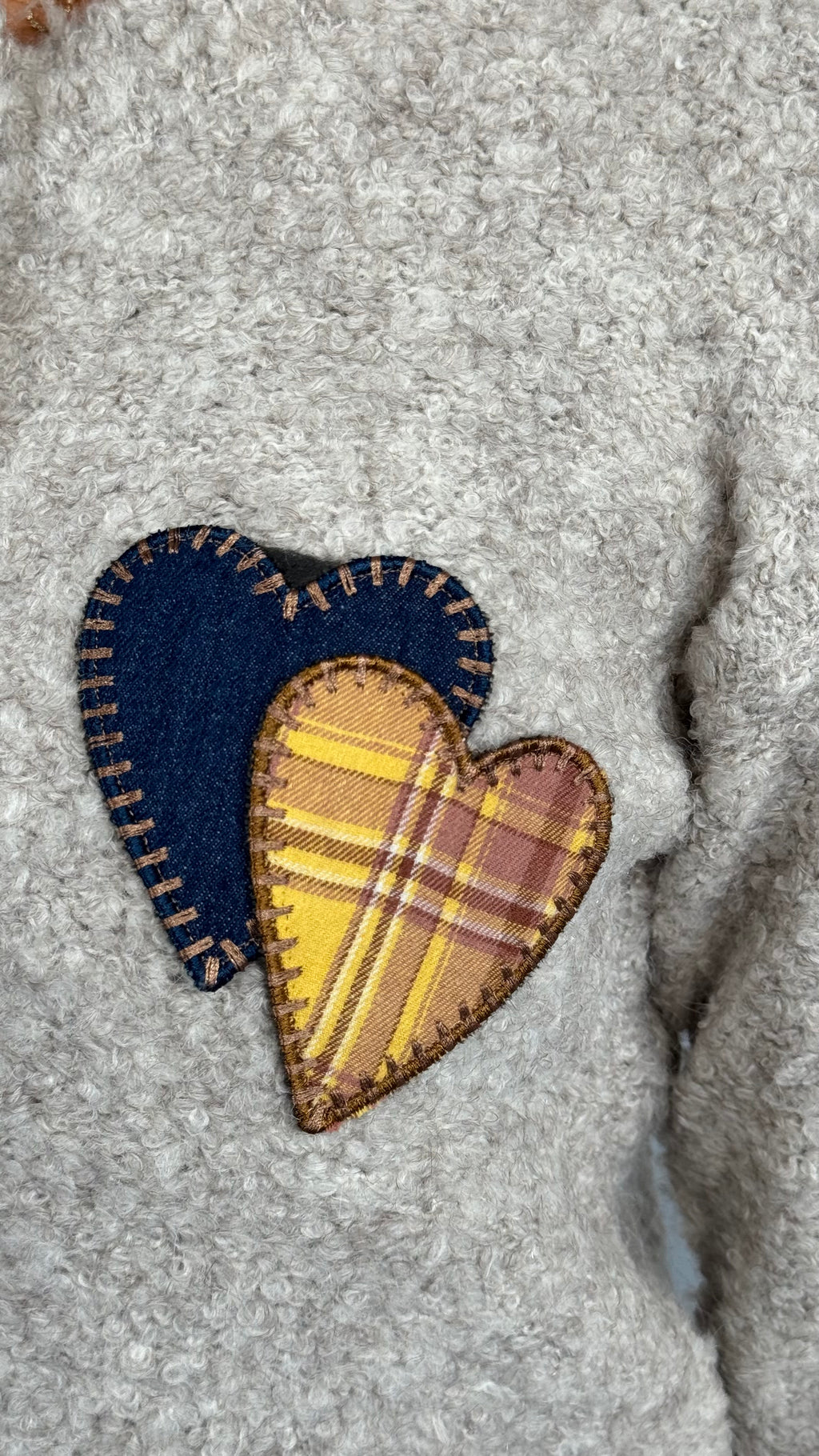 Cardigan con Cuori misto lana