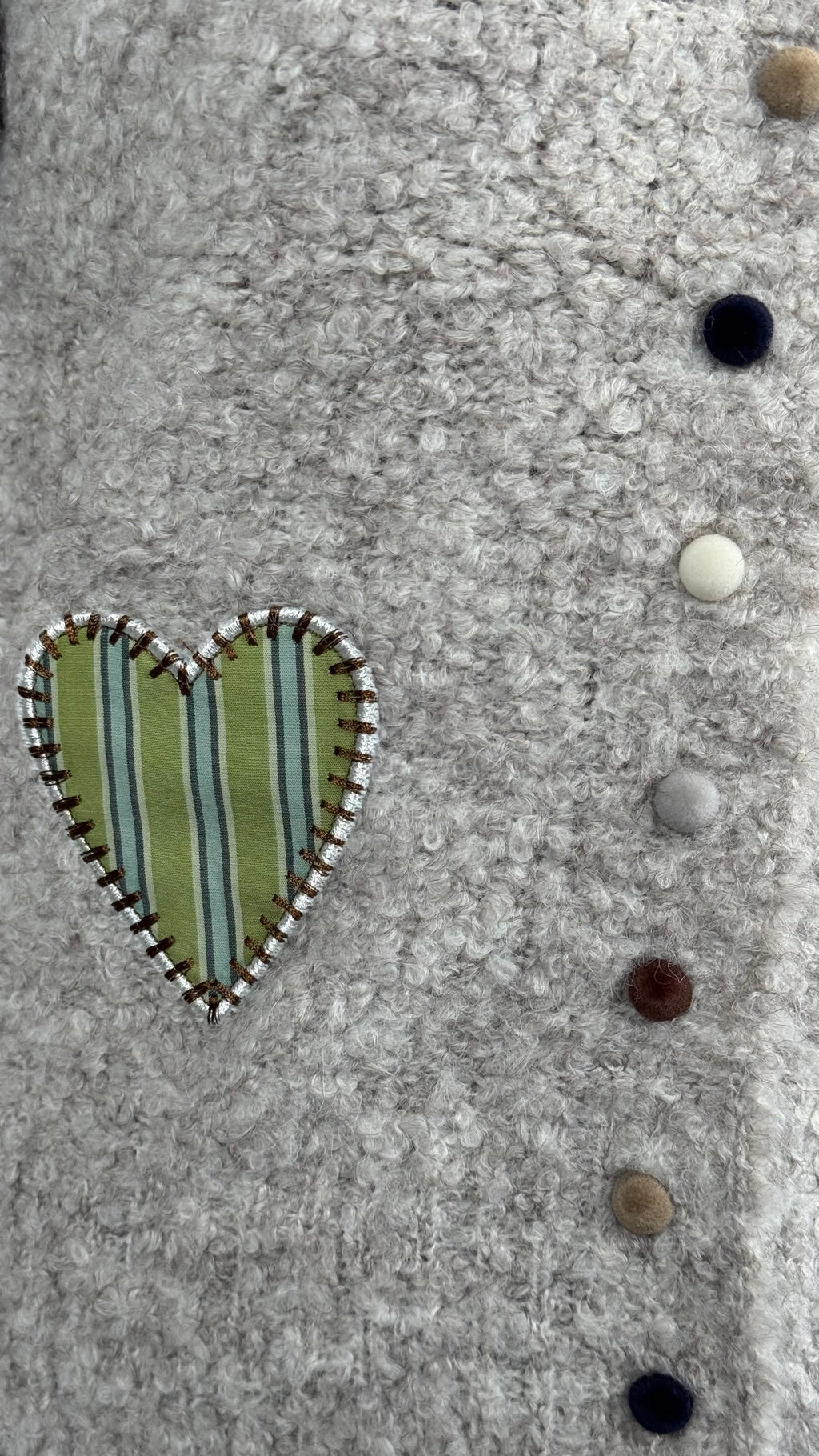 Cardigan con Cuori misto lana