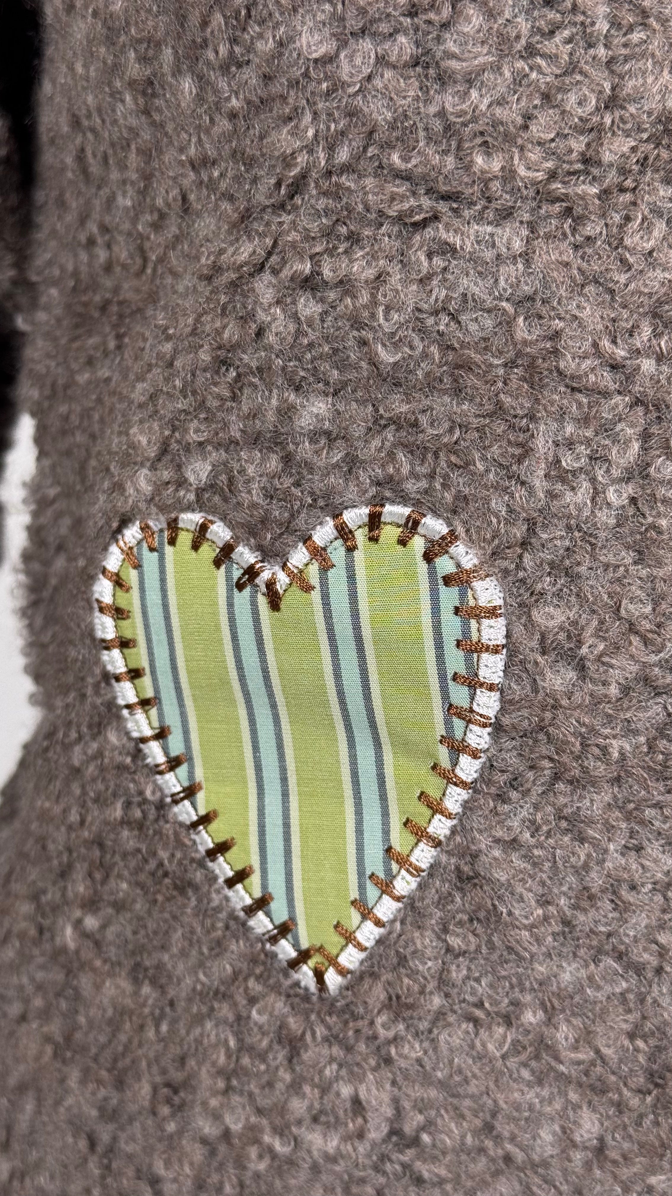 Cardigan con Cuori misto lana