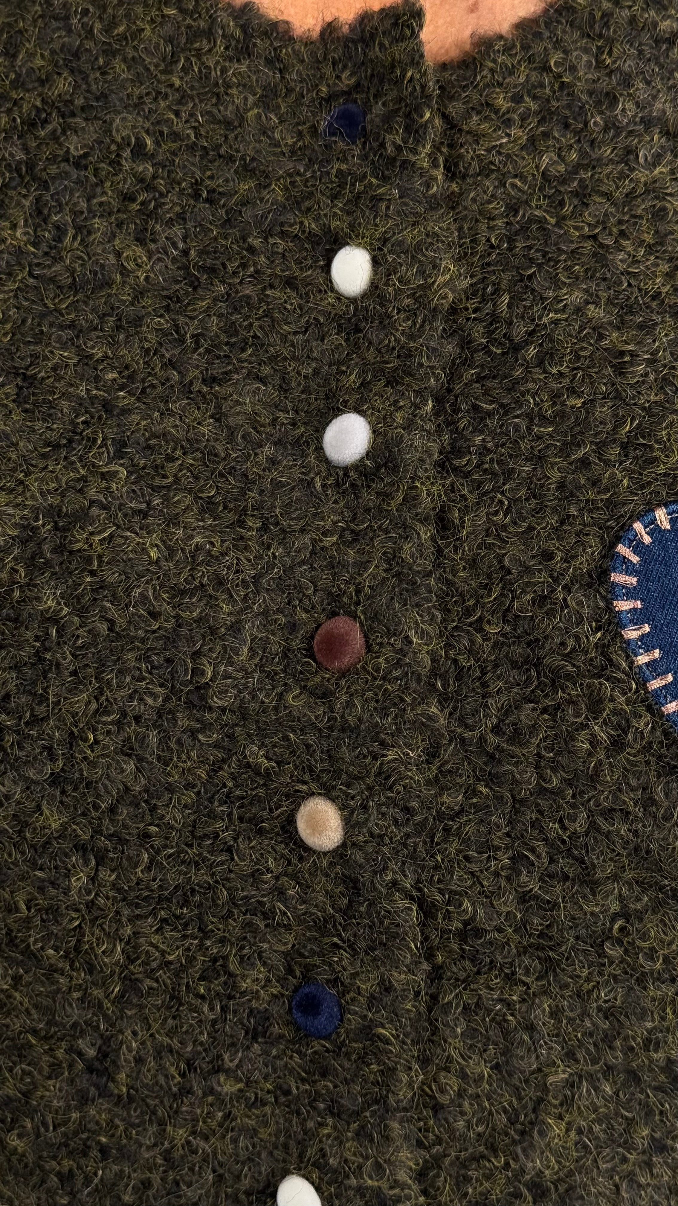 Cardigan con Cuori misto lana