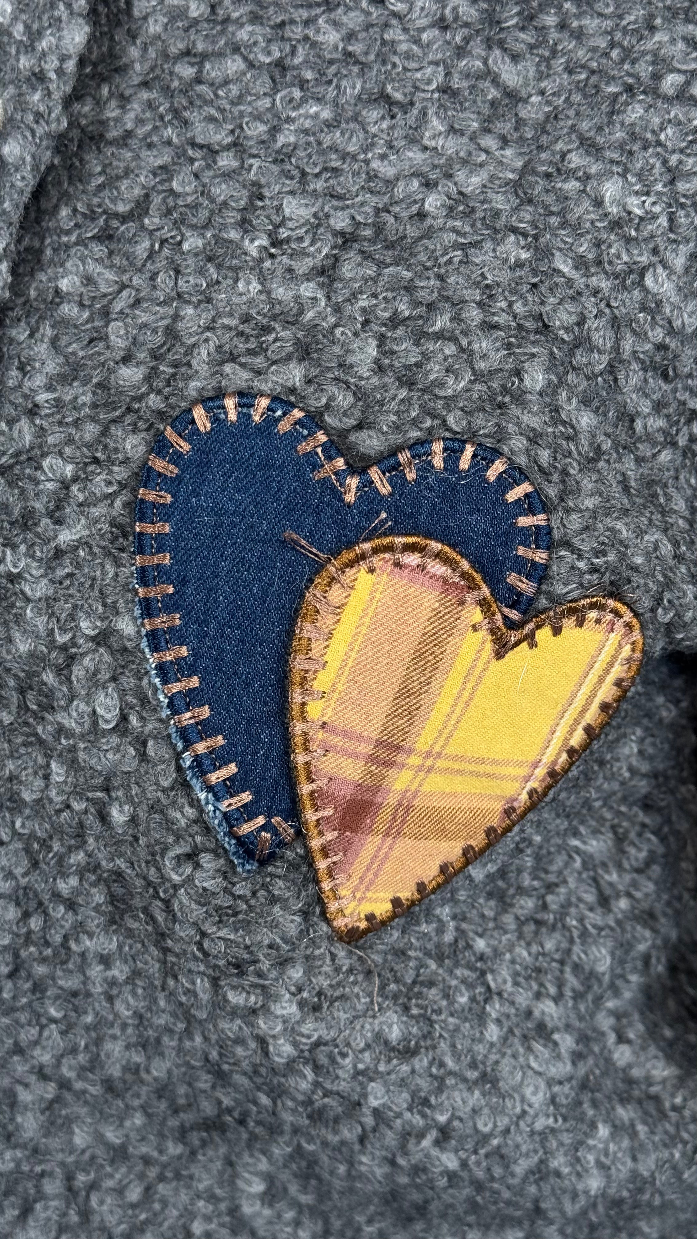 Cardigan con Cuori misto lana