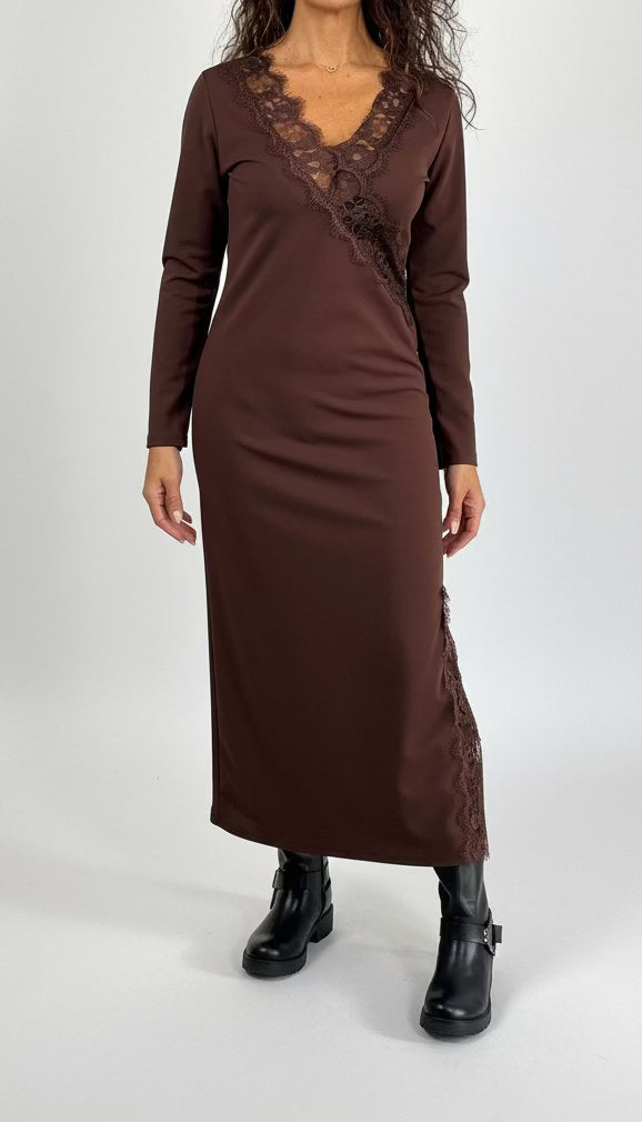 Abito lungo dettaglio pizzo - Mood Shop Milano
