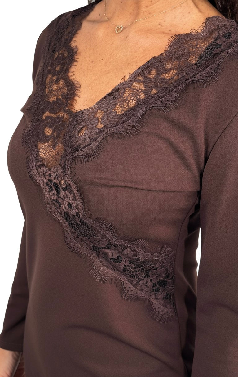 Abito lungo dettaglio pizzo - Mood Shop Milano