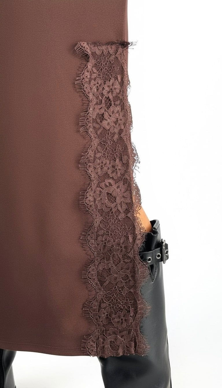 Abito lungo dettaglio pizzo - Mood Shop Milano