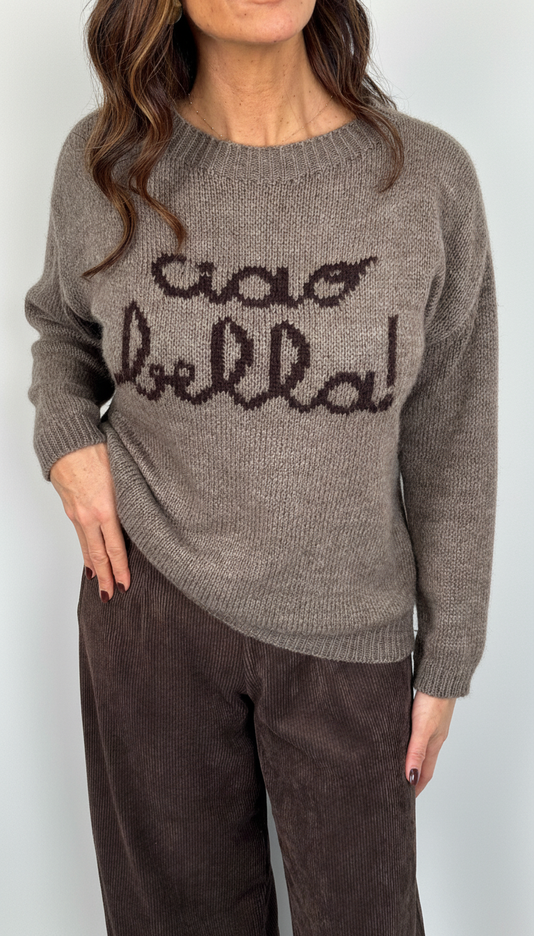 Maglione in Misto Lana con Scritta