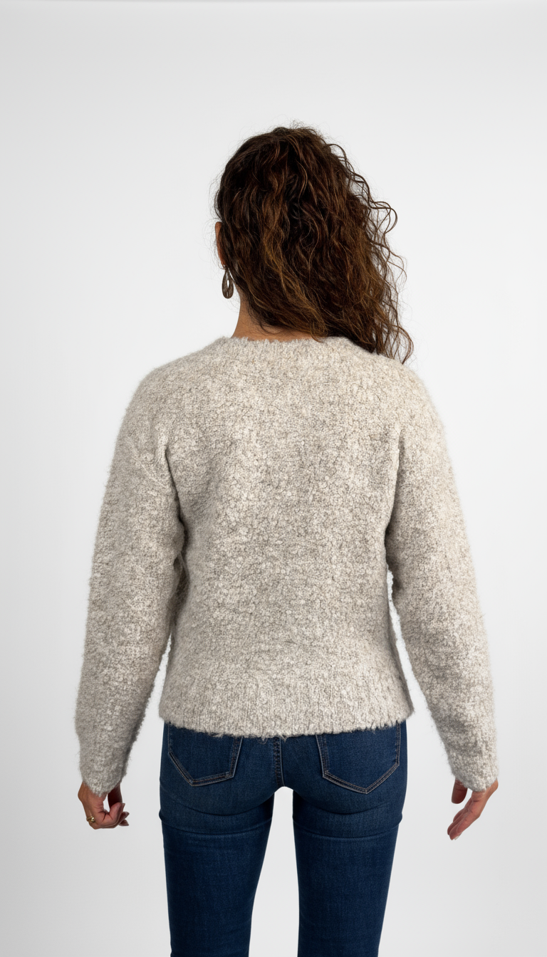 Cardigan con Cuori misto lana