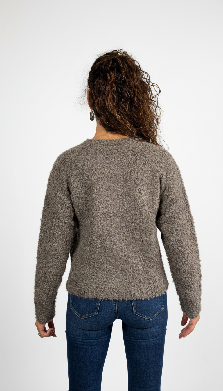 Cardigan con Cuori misto lana