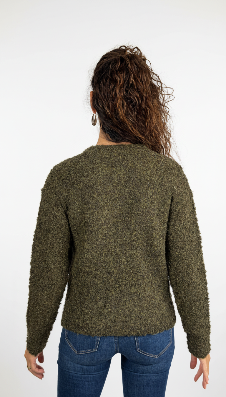 Cardigan con Cuori misto lana