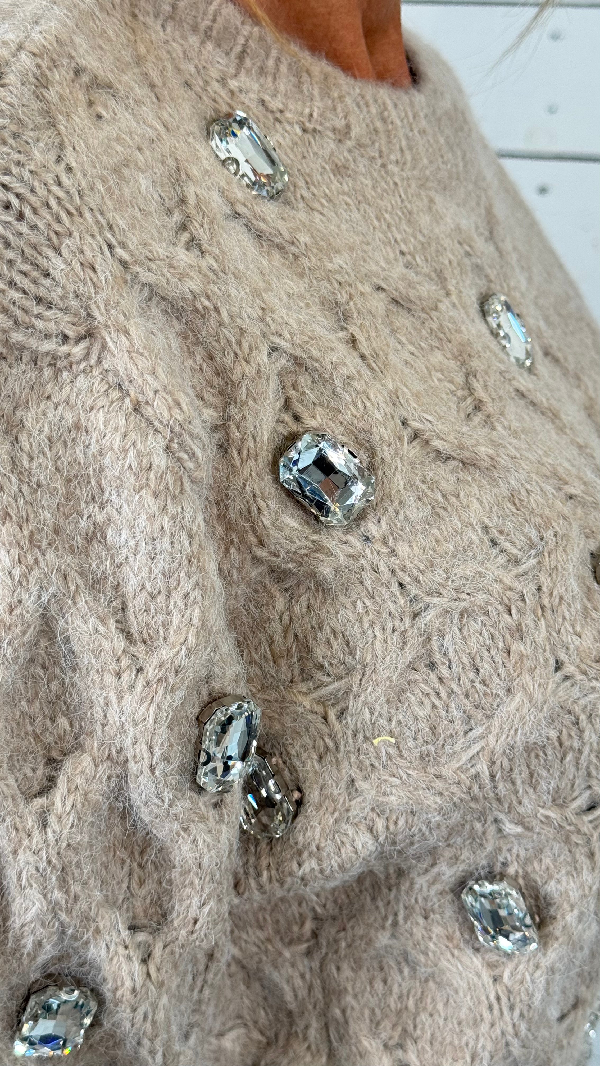 Maglione in lana Maniche lunghe con cristalli taglia unica 40/44 - Mood Shop Milano