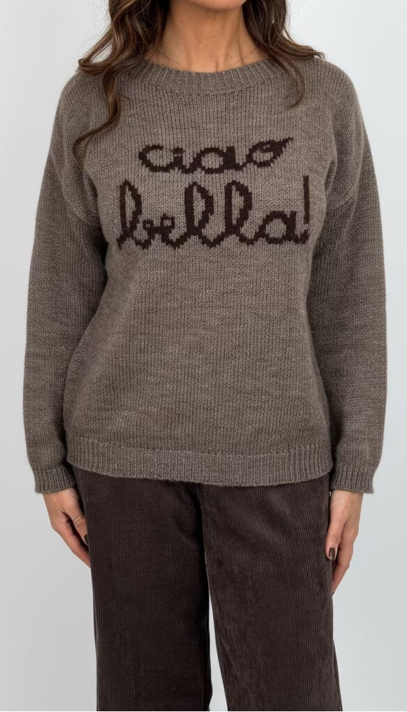 Maglione in Misto Lana con Scritta