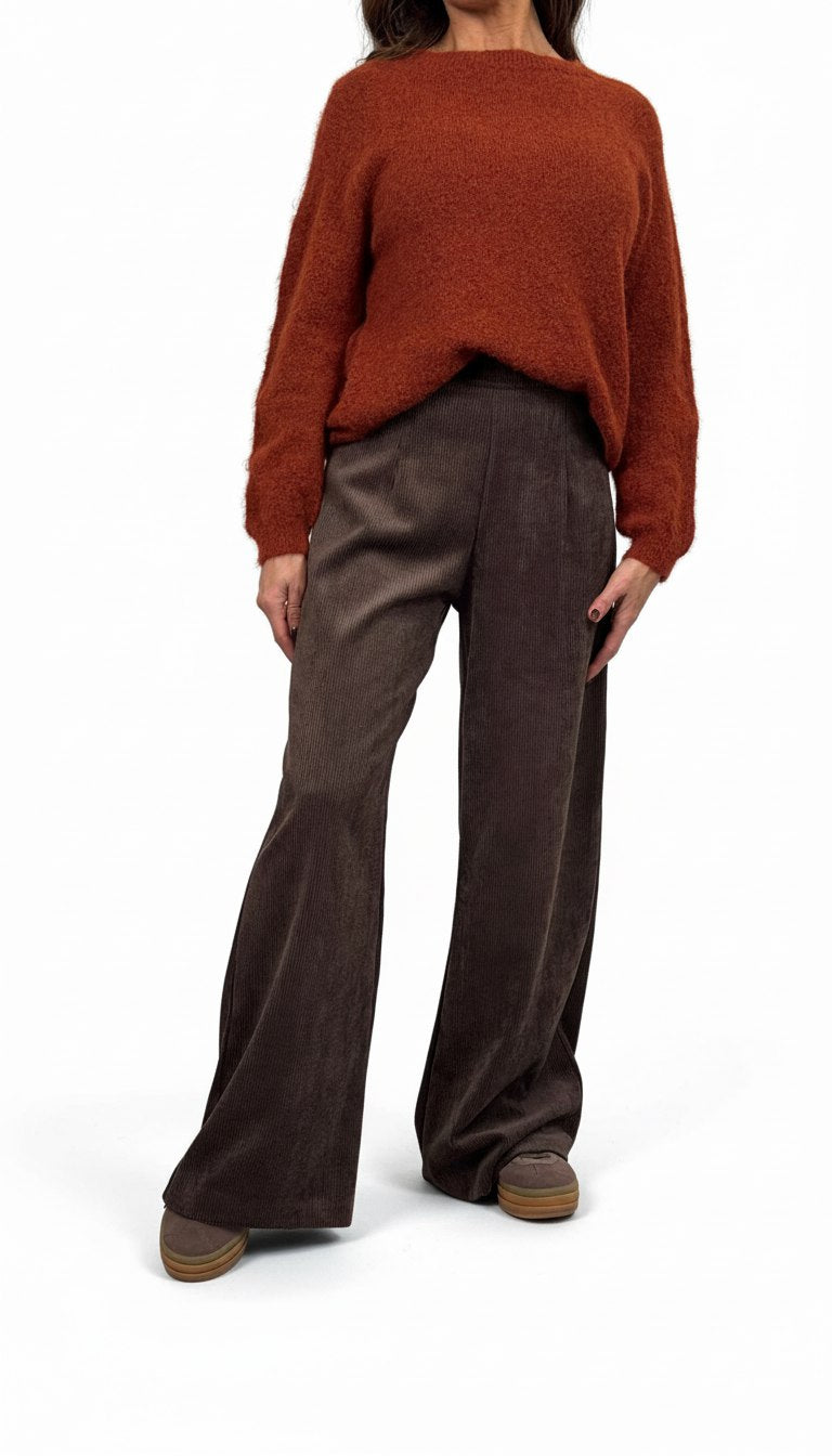 Pantalone in Velluto Modello Palazzo